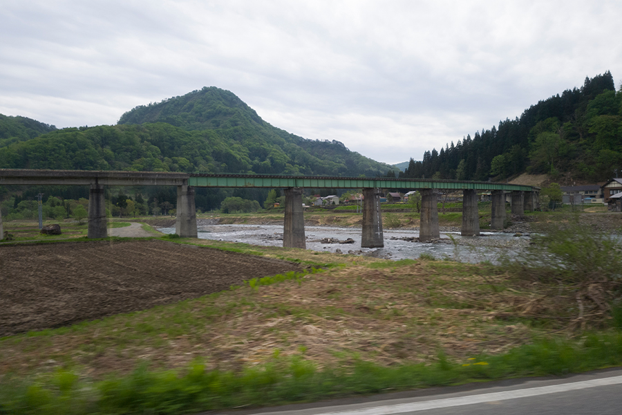 只見線代行バス（只見～会津川口駅）の車窓からの景色